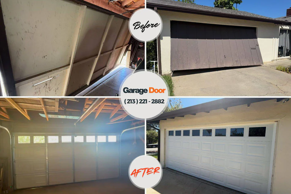 Before and after: garage door repair University Park, NM